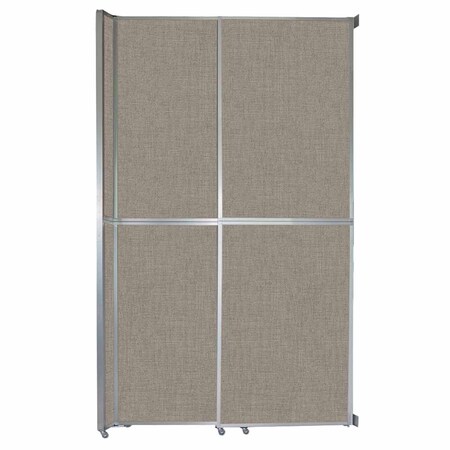 Versare Operable Wall Sliding Room Divider 6'10" x 12'3" Warm Pebble Fabric 1070264-2